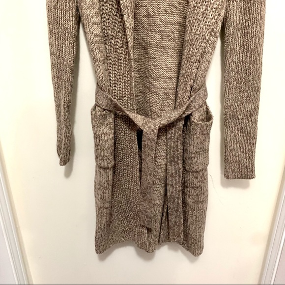 Moda International Minimalist Warm 30% Wool Hooded Cardigan Duster With … - Picture 9 of 10